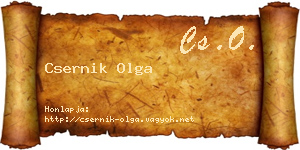 Csernik Olga névjegykártya